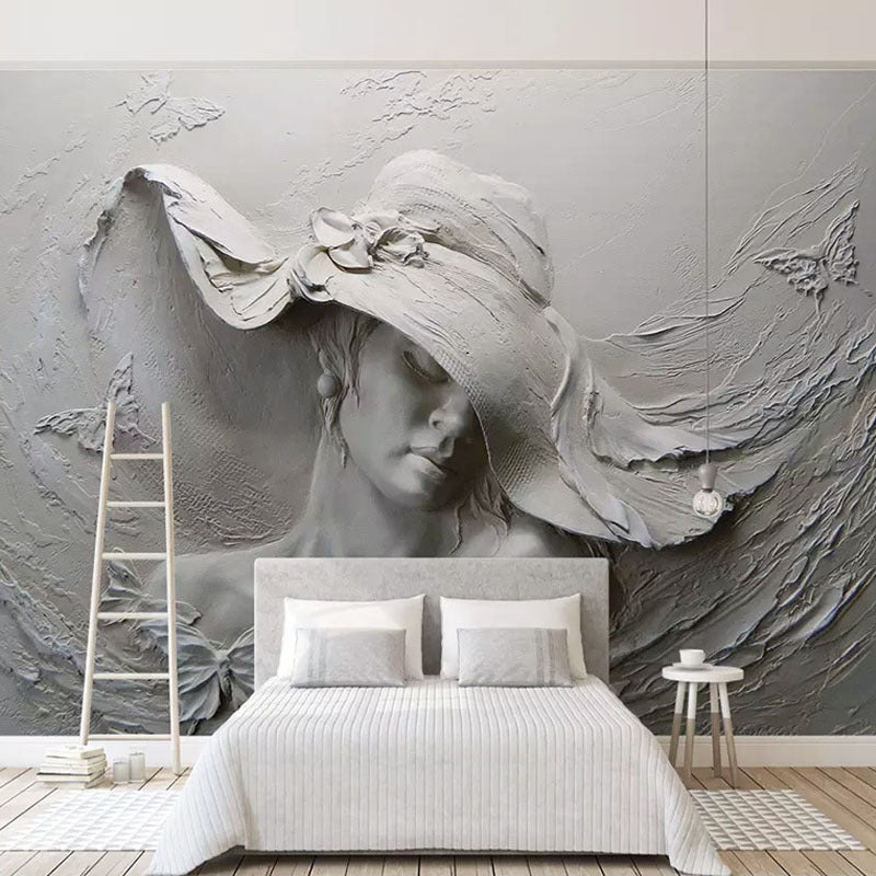 8D Embossed Bedroom Wallpaper Living Room TV Background