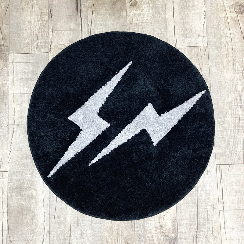 Double Lightning Rug Living Room Bedroom Round